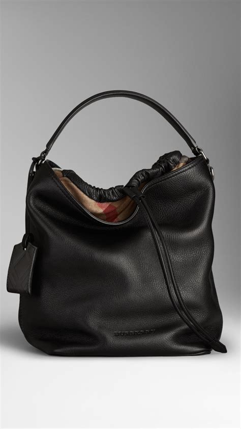 used burberry black hobo handbag|Burberry shoulder bag vintage.